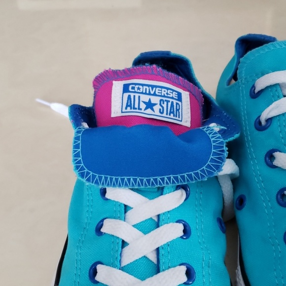 Converse double pink blue sneakers 6M - Picture 4 of 8
